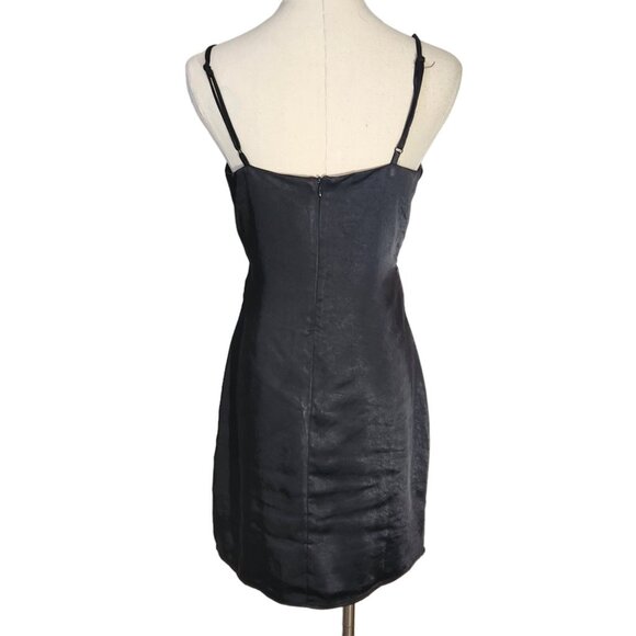 Lulus Stay Celebrating Black Satin Bodycon Mini Dress Women's Size S - Picture 4 of 16